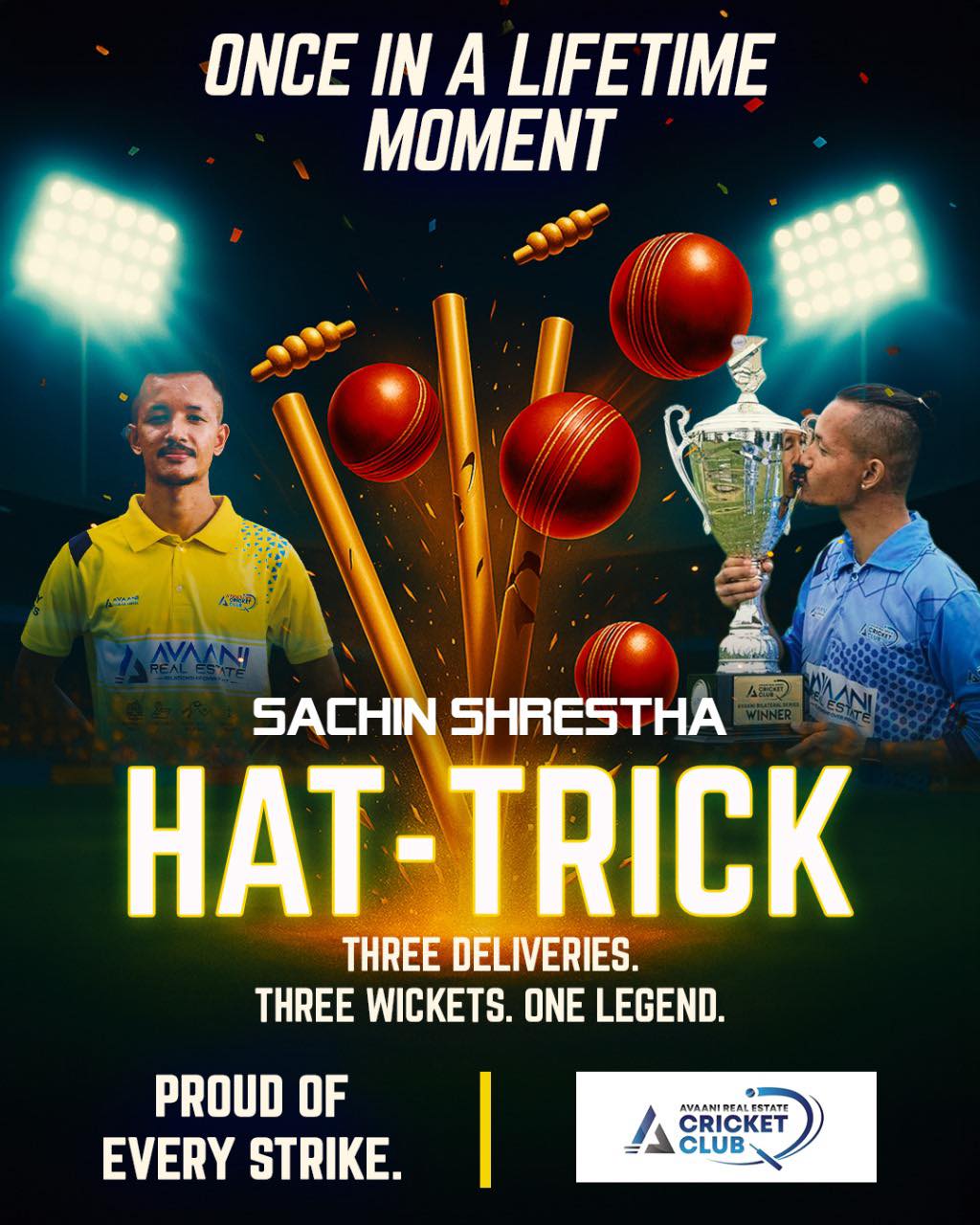 Sachin Shrestha's Hat-Trick Seals Victory for Avaani CC